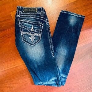 Rock Revival Embellished Straight Jeans - Sz 28